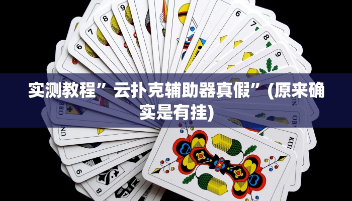 实测教程”云扑克辅助器真假”(原来确实是有挂)