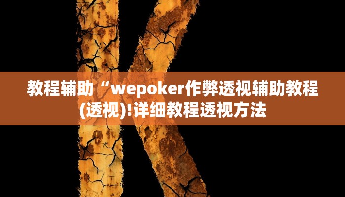 教程辅助“AApoker透视开挂辅助+作弊透视 +透视辅助