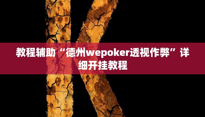 教程辅助“德州wepoker透视作弊”详细开挂教程