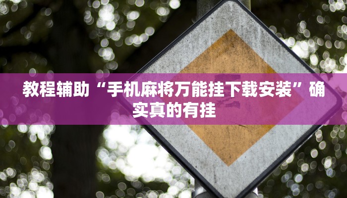 辅助神器“怀远麻将到底有没有挂”其实确实有挂 