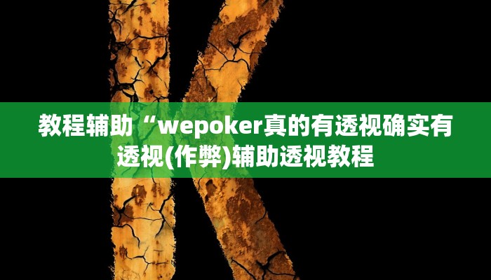 教程辅助“wepoker真的有透视确实有透视(作弊)辅助透视教程