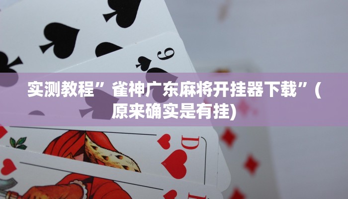 实测教程”雀神广东麻将开挂器下载”(原来确实是有挂)