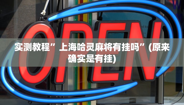 实测教程”哈灵麻将能买到挂吗”(原来确实是有挂)