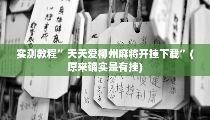 实测教程”德扑之星德州app透视挂”(原来确实是有挂)