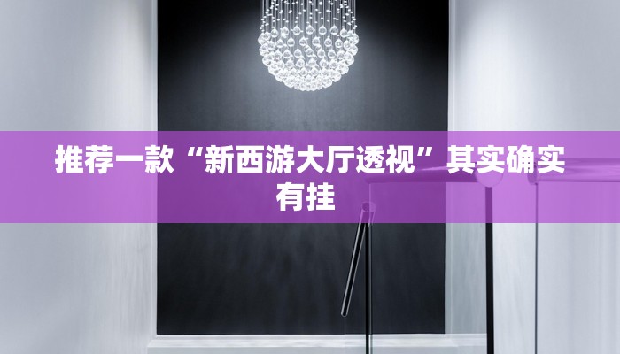推荐一款“新西游大厅透视”其实确实有挂 