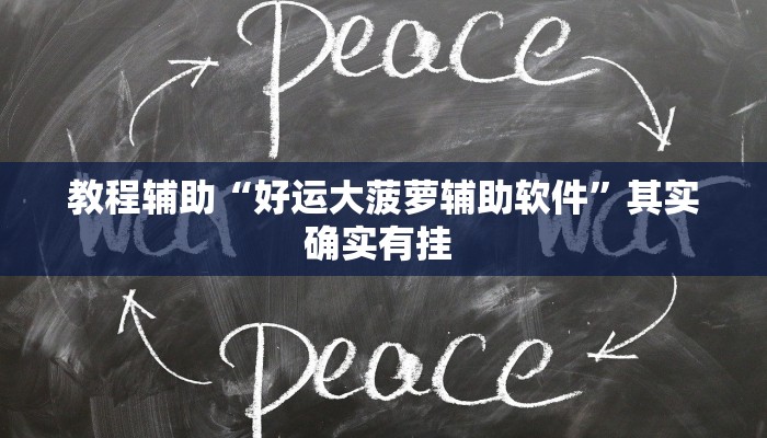 教程辅助“好运大菠萝辅助软件”其实确实有挂 