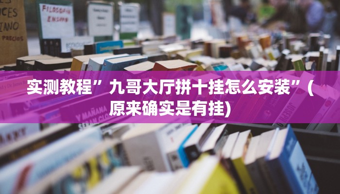 实测教程”九哥大厅拼十挂怎么安装”(原来确实是有挂)