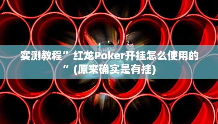 实测教程”红龙Poker开挂怎么使用的”(原来确实是有挂)