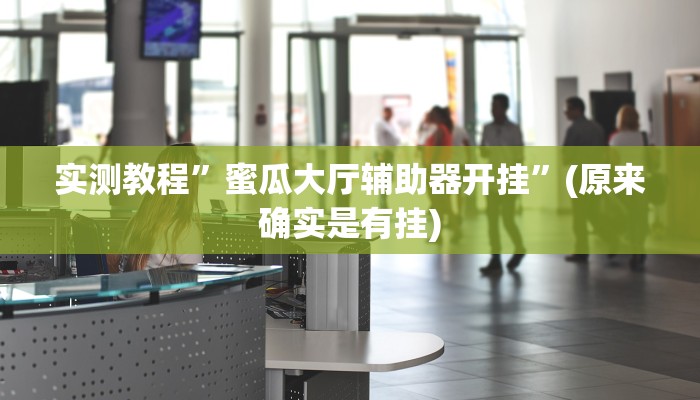 实测教程”蜜瓜大厅辅助器开挂”(原来确实是有挂)