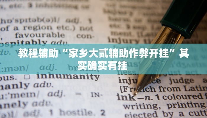 教程辅助“家乡大贰辅助作弊开挂”其实确实有挂 