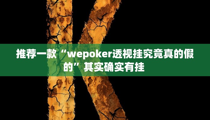 推荐一款“wepoker透视挂究竟真的假的”其实确实有挂 