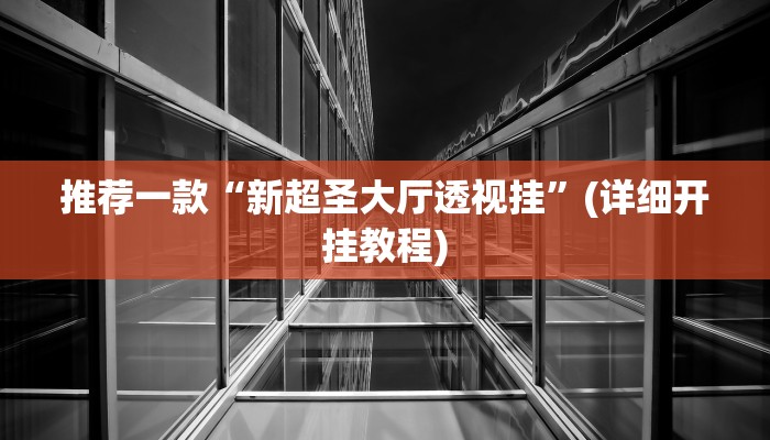 推荐一款“新超圣大厅透视挂”(详细开挂教程)