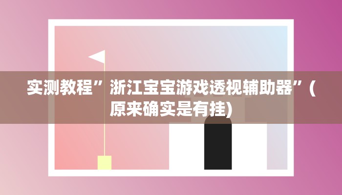 实测教程”浙江宝宝游戏透视辅助器”(原来确实是有挂)