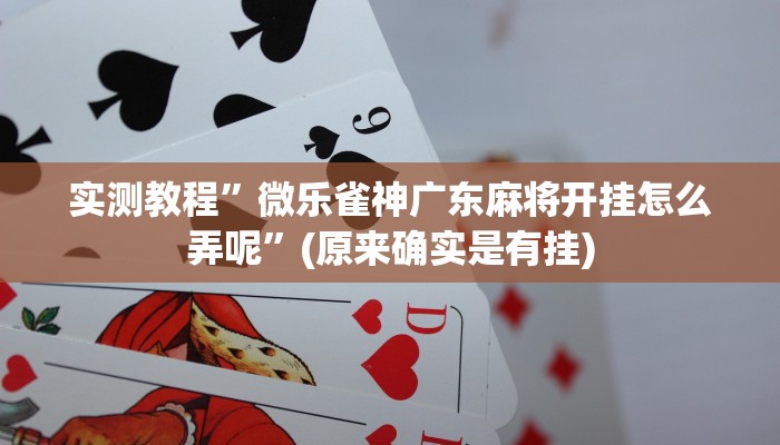 实测教程”微乐雀神广东麻将开挂怎么弄呢”(原来确实是有挂)