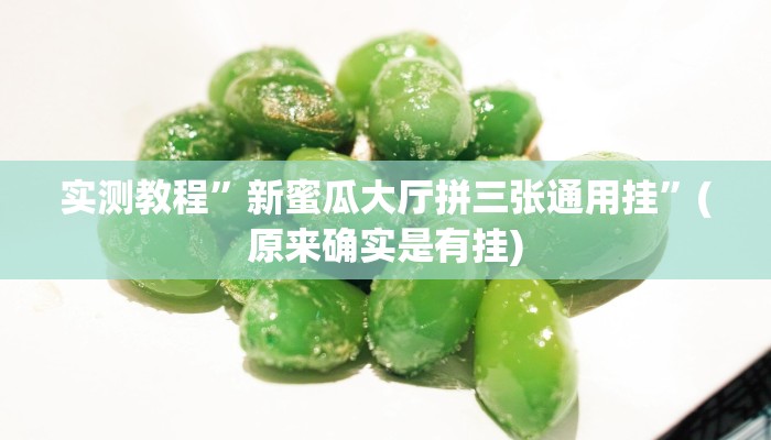 实测教程”新蜜瓜大厅拼三张通用挂”(原来确实是有挂)