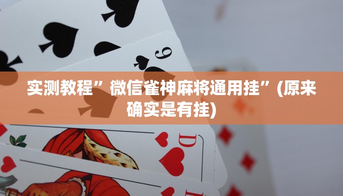 实测教程”微信雀神麻将通用挂”(原来确实是有挂)