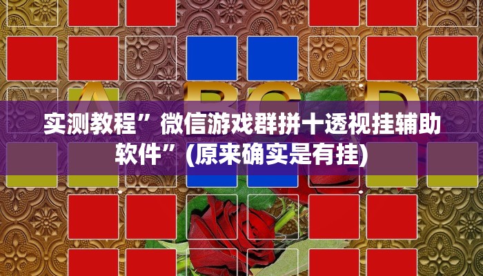 实测教程”微信游戏群拼十透视挂辅助软件”(原来确实是有挂)