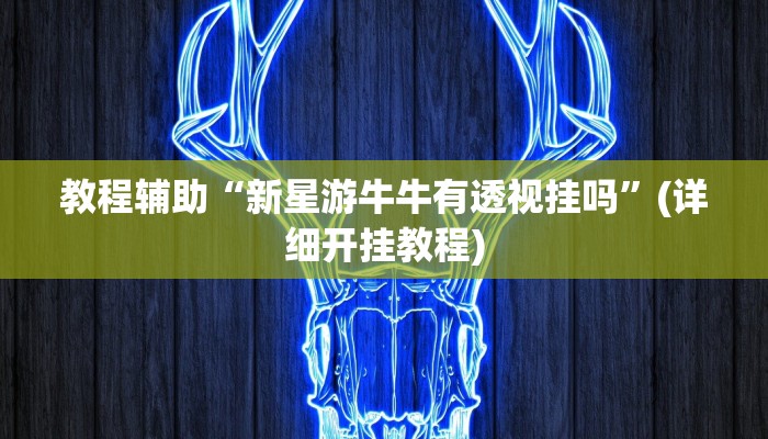 教程辅助“新星游牛牛有透视挂吗”(详细开挂教程)