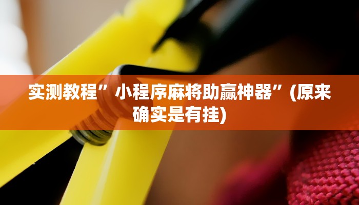 实测教程”小程序麻将助赢神器”(原来确实是有挂)