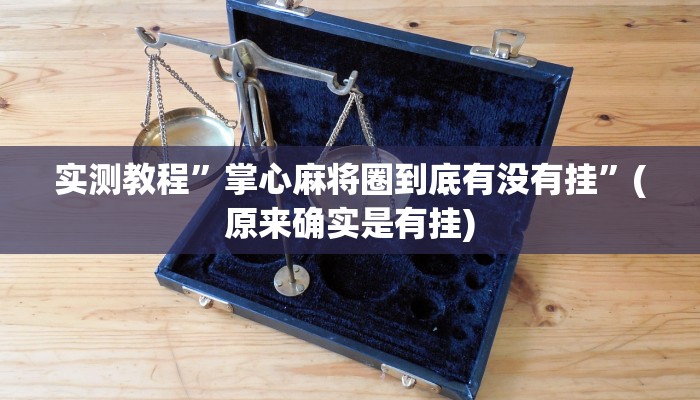 实测教程”掌心麻将圈到底有没有挂”(原来确实是有挂)