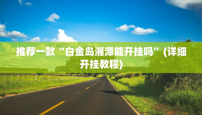 推荐一款“白金岛湘潭能开挂吗”(详细开挂教程)