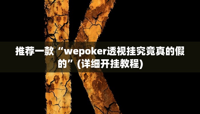 推荐一款“wepoker透视挂究竟真的假的”(详细开挂教程)