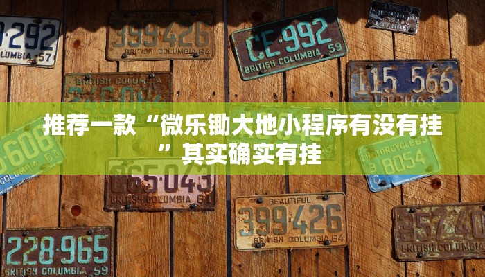 推荐一款“微乐锄大地小程序有没有挂”其实确实有挂 