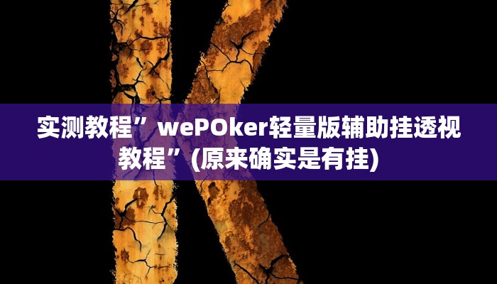 实测教程”wePOker轻量版辅助挂透视教程”(原来确实是有挂)
